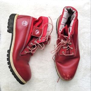 Timberland Shoes | Timberland Fold Over Roll Top Red Boots 13 | Color: Red | Size: 13 | Pm-51592980's Closet
